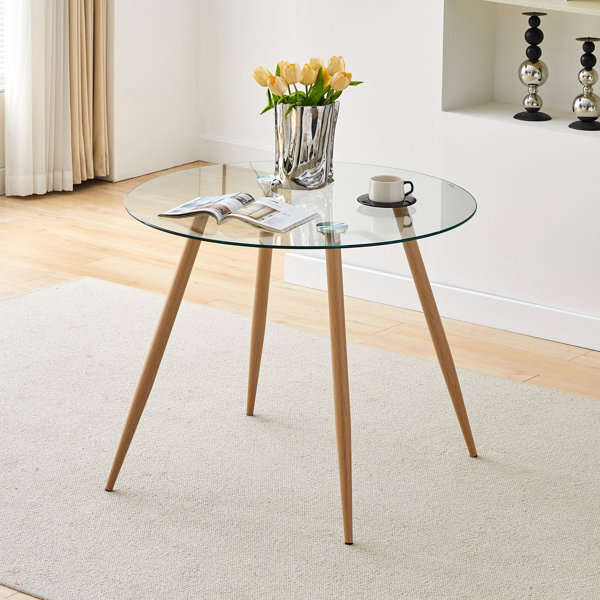 Metro Lane Tricia Round Glass Dining Table | Wayfair.co.uk